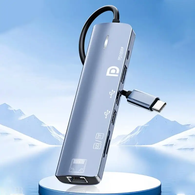 W3JB 공간 절약형 USB 유형 연결 센터는 UHD 품질의 100W 전원 공급 장치 이더넷 입력 및 다양한 데이터 개방을 지원합니다.