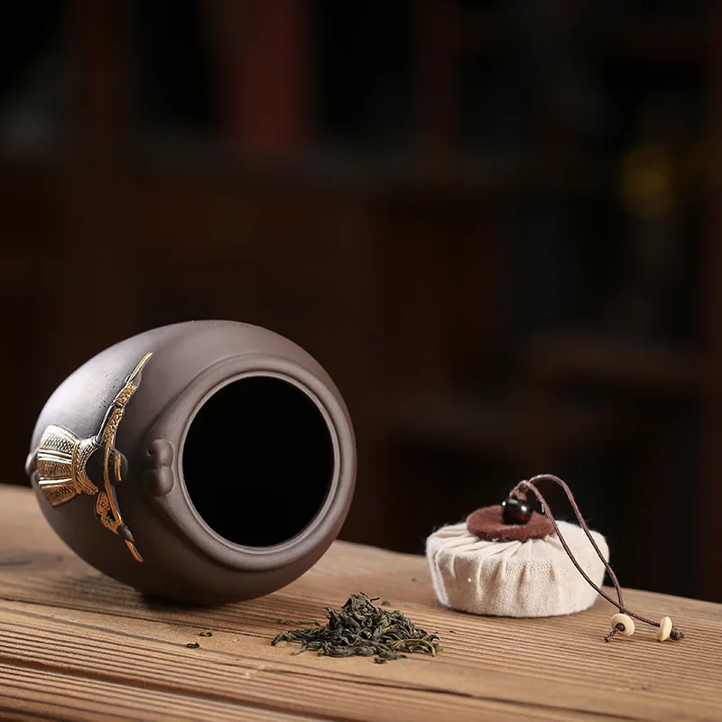 Figure Ceramic Tea Cans Sealed Candy Coffee Bean Storage Bottles Crafts Ornaments Food Containers Home Decoration