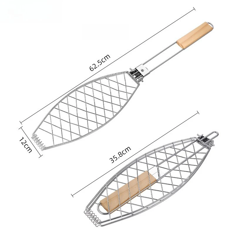 Grilled Fish Clip Removable Bbq Grill Net Home Multifunctional Burger Clip Grilled Fish Anti-scald Grill Tool