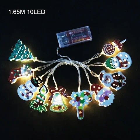 

1.6m 10Led Christmas Decorations Santa Claus Xmas Tree LED String Lights Garland Xmas Tree Ornament Festival Decoration for Home