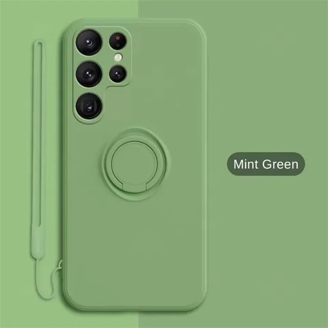 Magnetic Ring Holder Liquid Silicone Phone Case