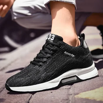 Men Sneakers Elevator Shoes Hidden Heels Breathable Heightening Shoes for Men Increase Insole 6CM Sports Casual Height Shoes 6