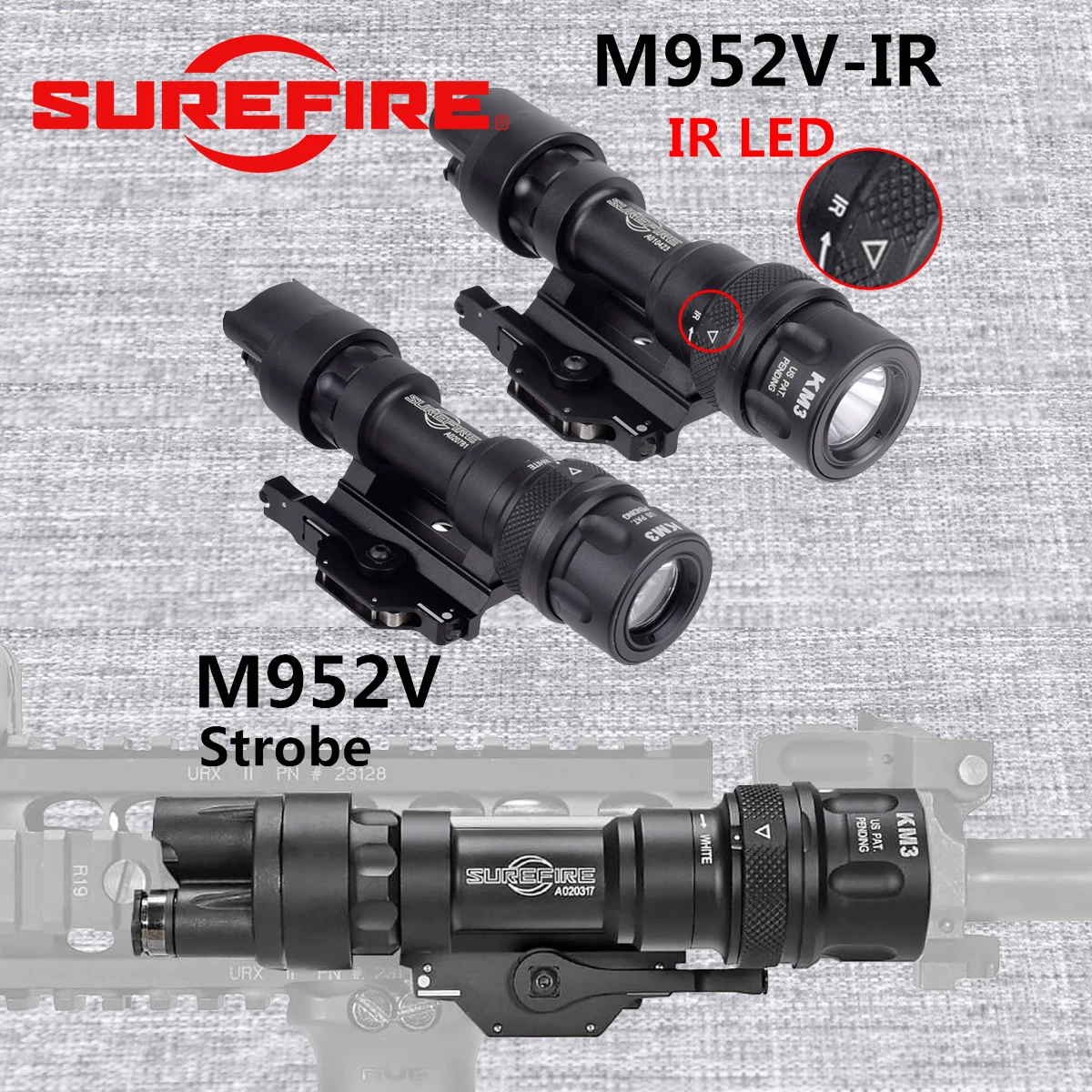 

Tactical SureFire M600 M600V IR Upgrade M952V IR Infrared LED Scout Light Flashlight Hunting QD Rail Mount Weapon Light