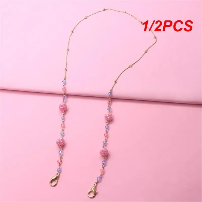 

1/2PCS Women Men Eyeglass Cord Sunglasses Cord Prevent Loss Eyewear Holder Neck Lanyard Neck Strap Rope Fashion Pearl Glasses