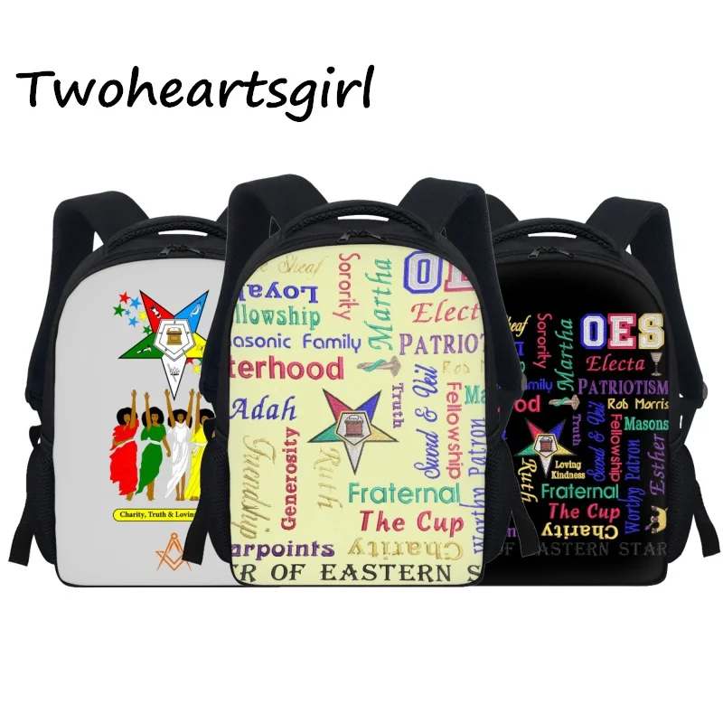 

Twoheartsgirl OES Sistars Order Of Eastern Backpacks Kindergarten Children Boys Girls School Bags Zipper Back to School Bookbags