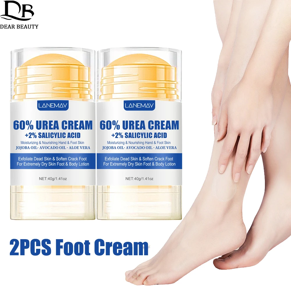 80g Ultra-hydrating 60% Urea Foot Cream For Softening Dry Cracked Feet Gentle Exfoliation Peeling Foot Care Moisturizing Cream