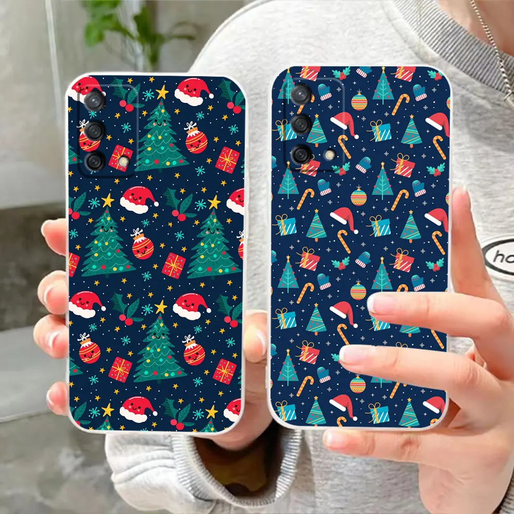 Custodia Trasparente Per Telefono Per Oppo A98 A96 A95 A94 A78 A74 A73 A58 A55 A54 A31 A17 A16 A16E A9 A5 Custodia Merry Christmas Elk Santa Hat Tree