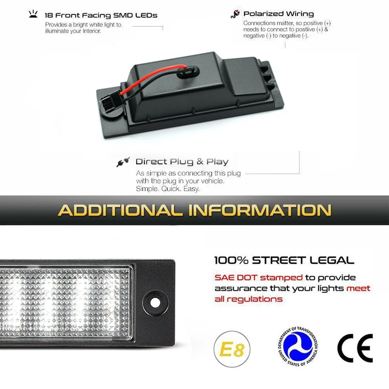 2 Luci Targa LED Per Hyundai Tucson IX35 2015-2018 - 3W Bianco Puro, Canbus Integrato - Foto 8