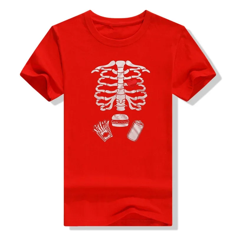 Maternity Halloween Skeleton T-Shirts Couple X-ray Baby Pregnancy Tee Men's Burger Food Funny Pregnancy Announcement Y2k Clothes 5