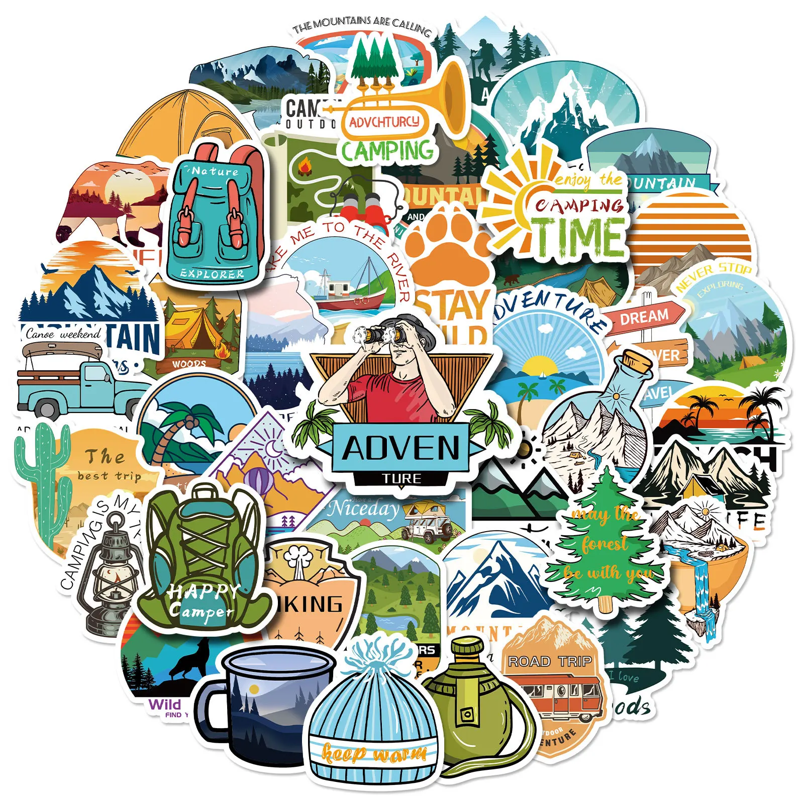 

10/30/50/100PCS Outdoor Explore Mountain Camping Stickers Laptop Bike Guitar Luggage Waterproof Graffiti Sticker Kid Classic Toy