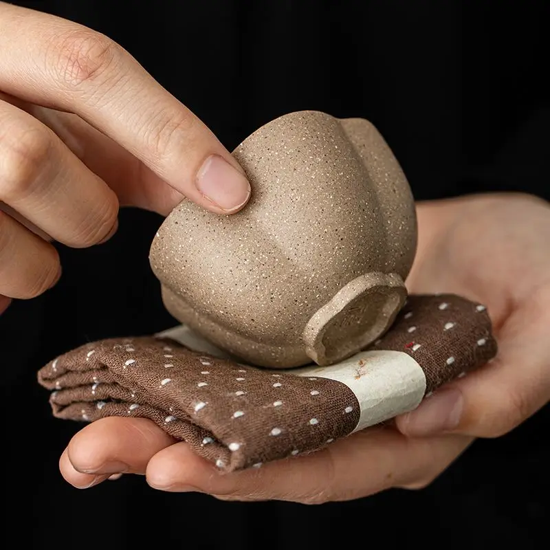 High-end Yixing Purple Clay Teacup Full Handmade Cup Kung Fu Tea Cup Tea Ceremony Accessories Small