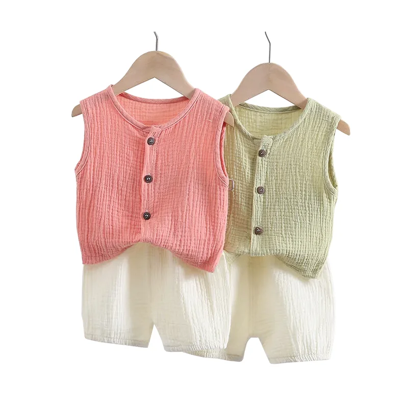 

New baby shirt + shorts set summer girls boys' casual shirt set