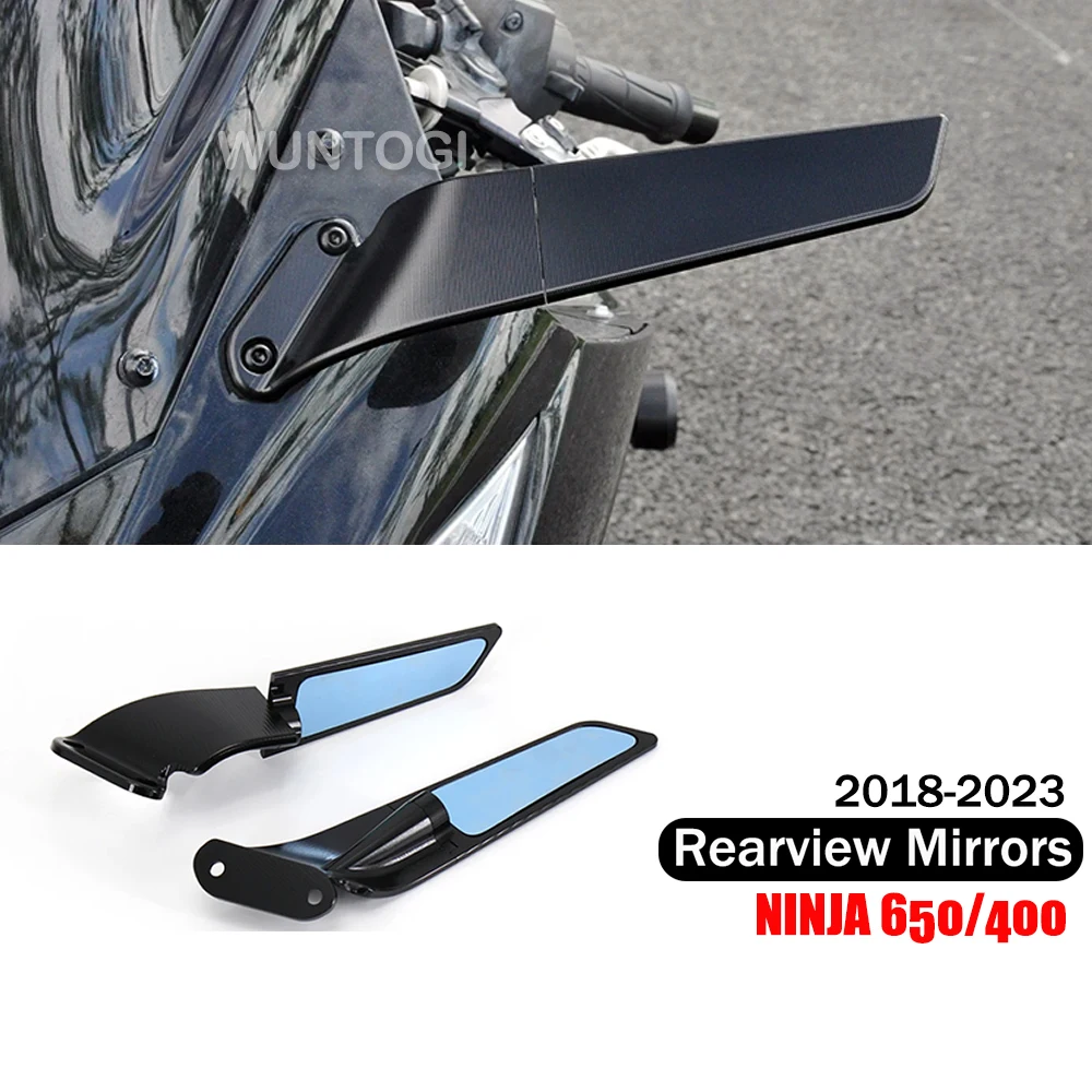 

For KAWASAKI Ninja650 Ninja400 Adjustable Motorcycle Sports Winglets Mirror New NINJA 650/400 Invisible Rearview Mirror2018-2023