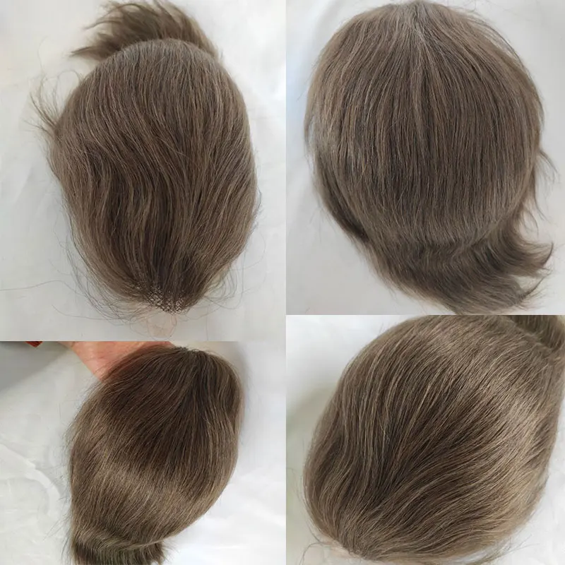Celebrity Hair System Thin Skin Men's Hair Replacement Toupee Real Human Hair  Pieces For Men #7 Light Brown Color Base Size 10x8 - Toupee - AliExpress