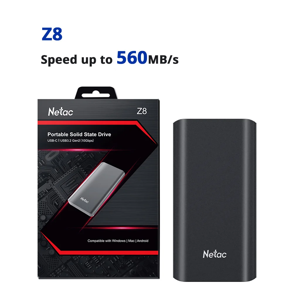 Netac – disque dur externe ssd, capacité de 250 go, 500 go, 1 to, 2 to, pour  téléphone Portable - AliExpress