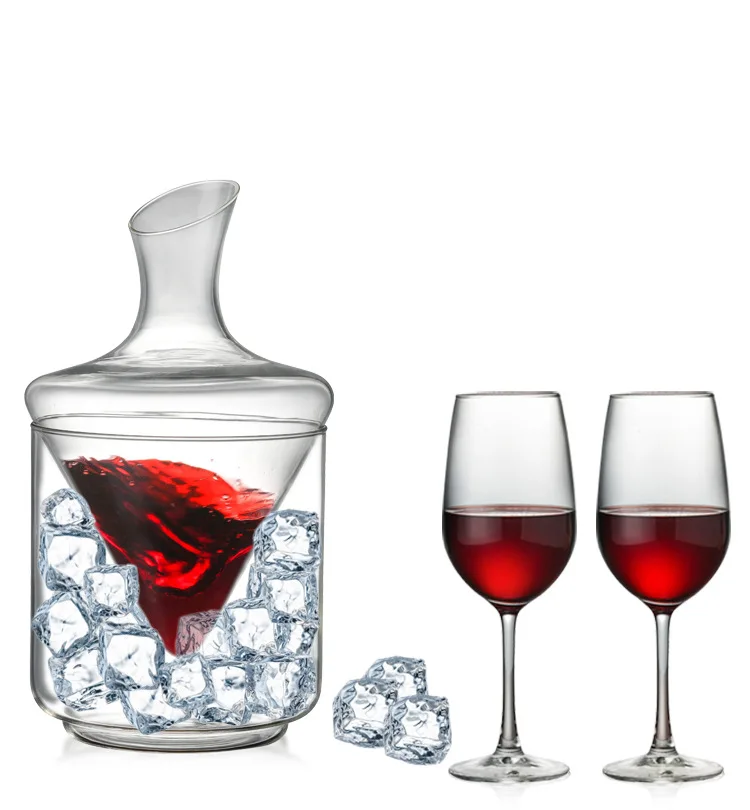 New Arrival Glass Ice Bucket Wine Decanter 1000ml Liquor Divider