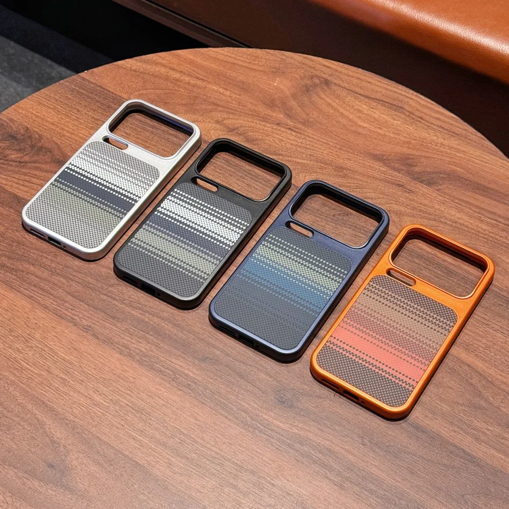 Magnetic Carbon Fiber Pattern Shockproof Phone Case with Magsafe Wireless Charging Compatibility