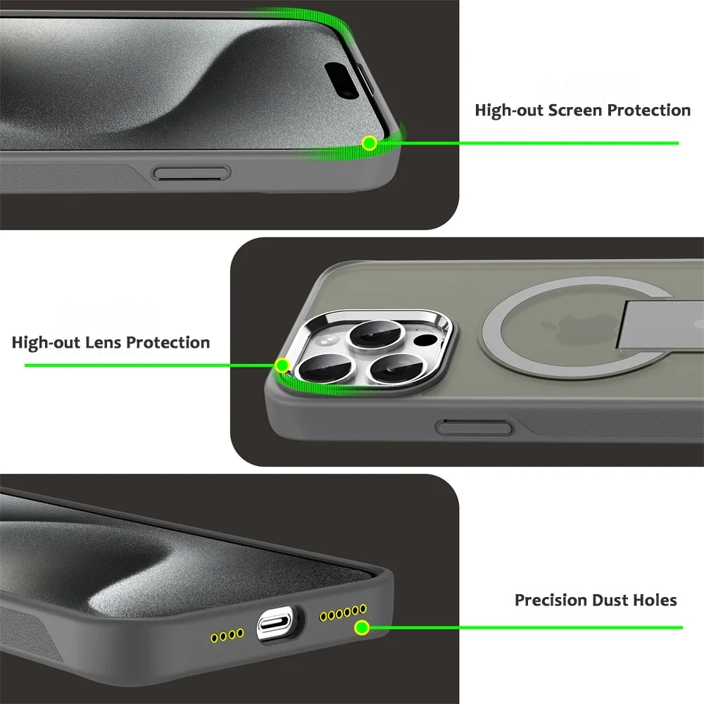 Premium Folding Magnetic Phone Case with Matte Translucent Back Cover