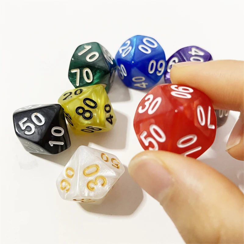 Game dice 8 Pcs 10-sided D10 for funny RPG table board gambling games