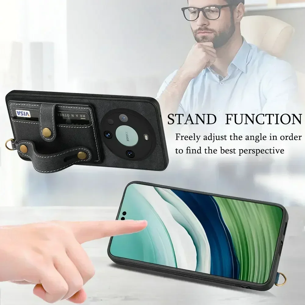Deluxe Leather Wristband Card Wallet Phone Case & Back Cover