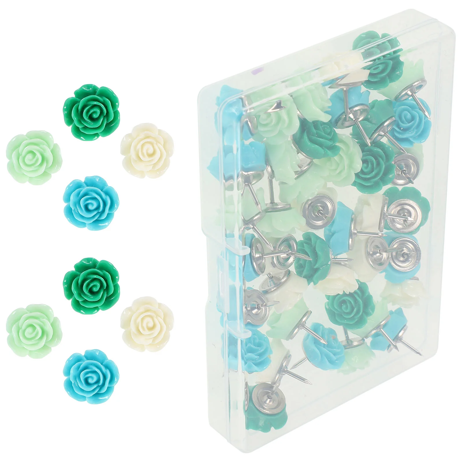 

40 Pcs Creative Pins Tacks Daily Use Thumb Replaceable Pushpins Flower Shape Thumbtacks Convenient Metal Small Cute Compact