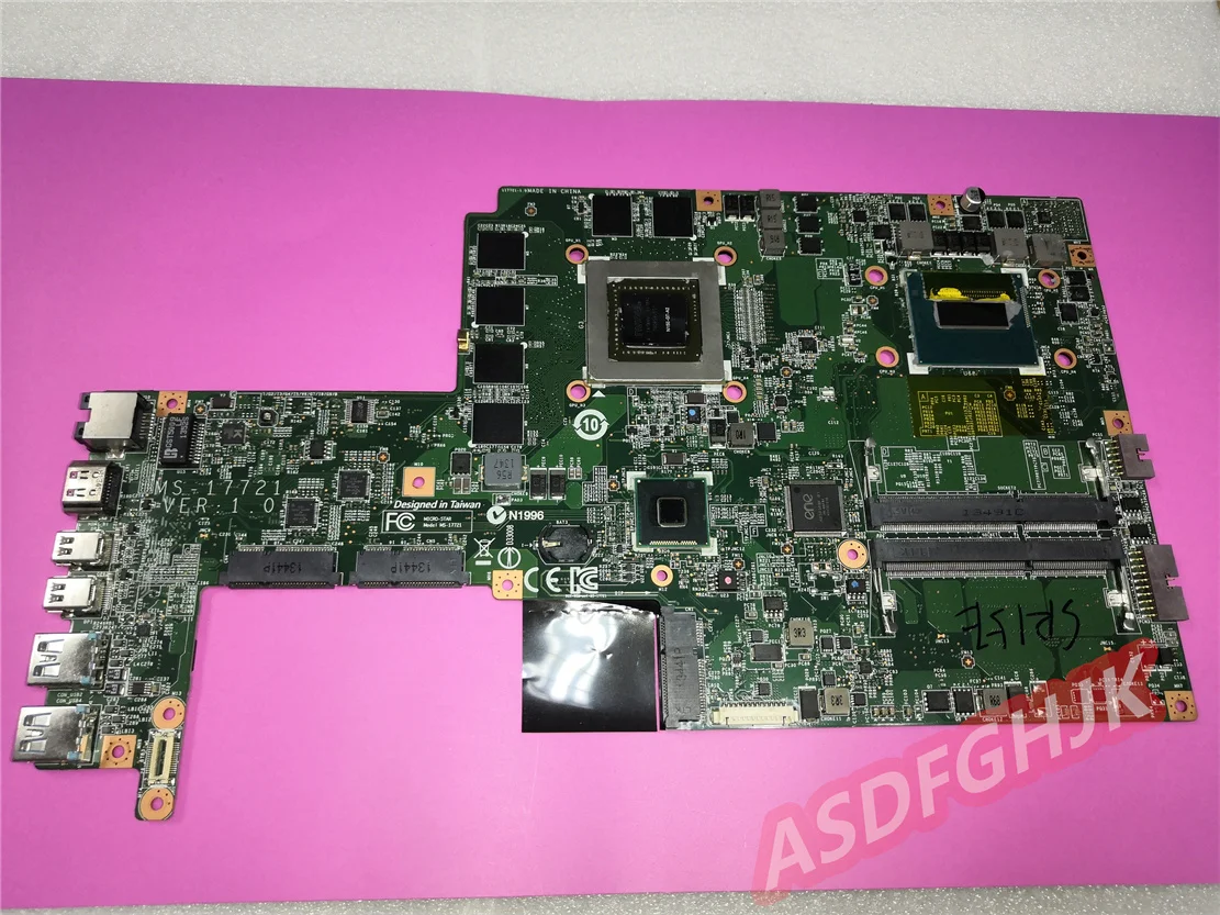

Original ms-17721 ver1.0 For msi gs70 laptop Motherboard with i7-4700HQ cpu and gtx870m 100% WORK