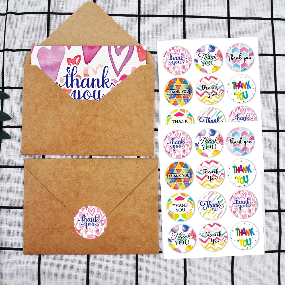 Blank Inside Appreciation Thank You Card Greeting Card with Envelope Sticker 24pcs for Teachers Wedding Party Kids Birthday greeting cards,thank you cards