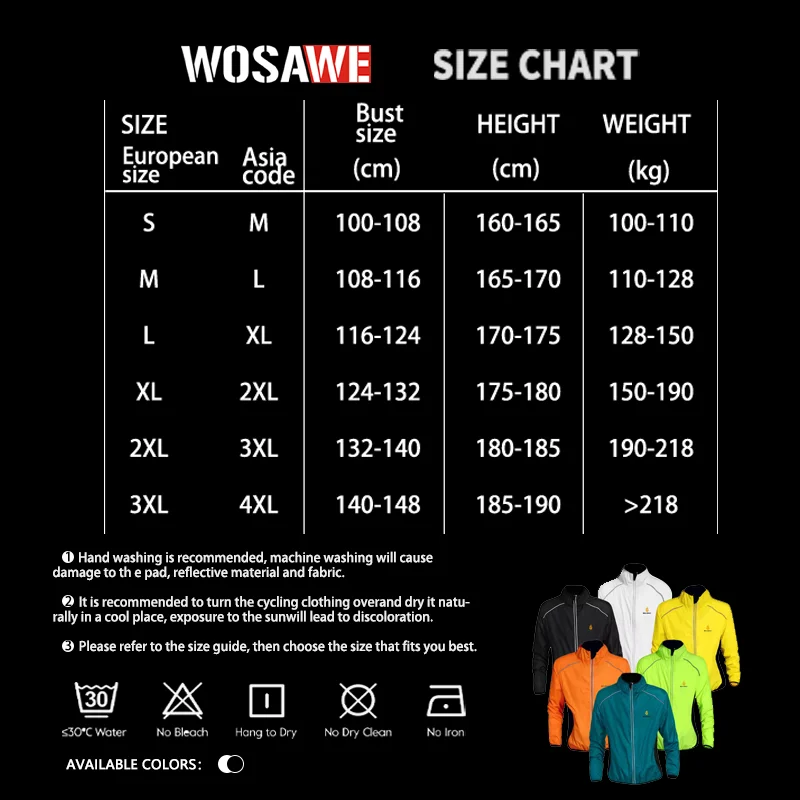 WOSAWE 봄 및 여름 사이클링 윈드브레이커(남성 및 여성용), 방풍 사이클링 의류, 로드 바이크 탑, 자전거 재킷
