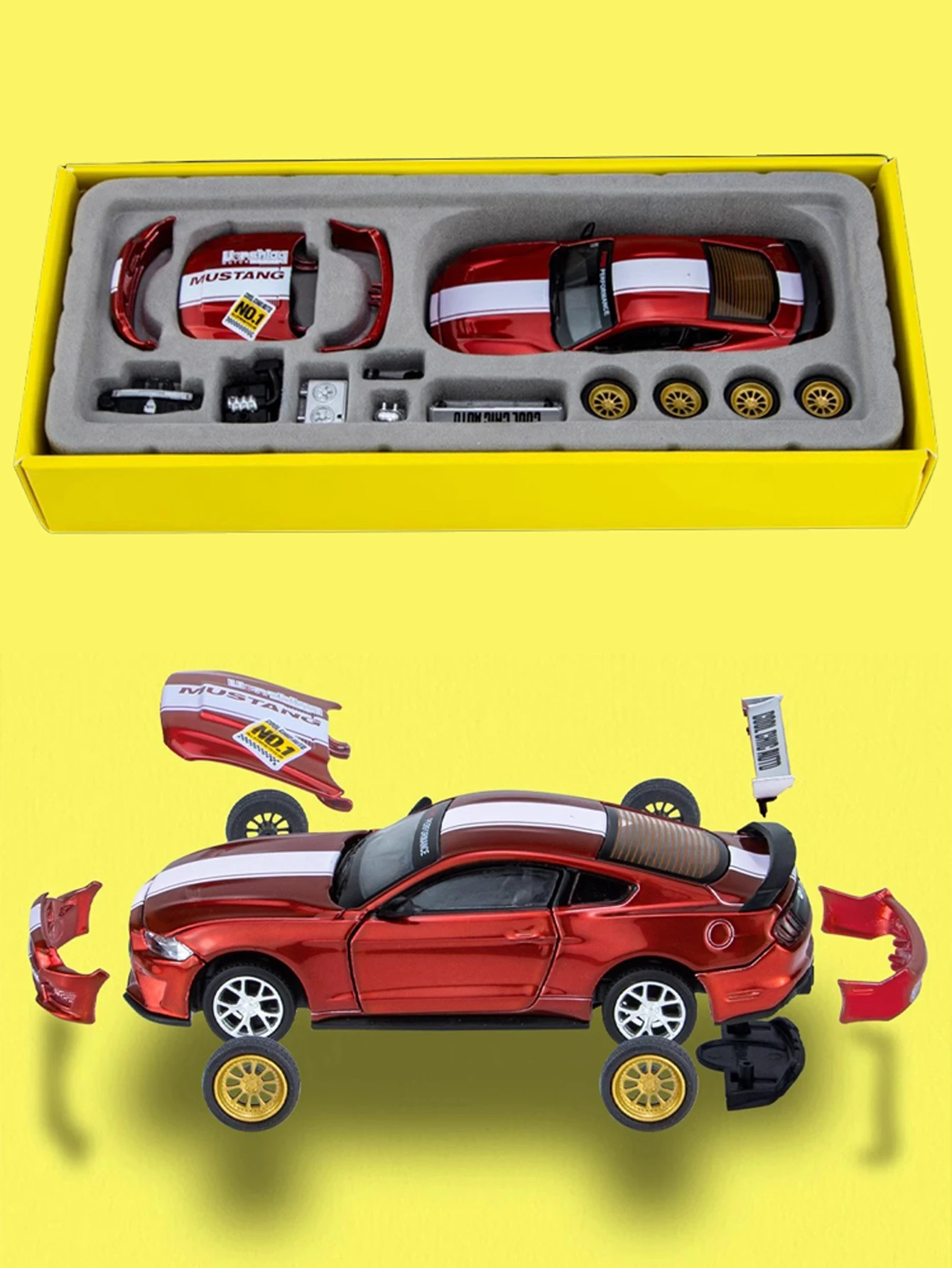 ダイキャスト　1/18 Ford マスタングGT CCA 1/42 2018 フォード マスタング GT ダイキャスト合金モデル