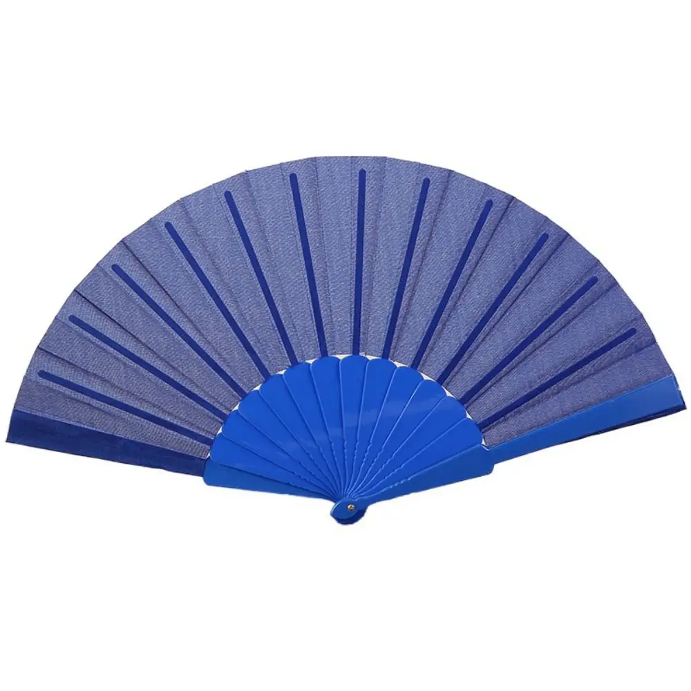 Portable Folding Fan Plain Plastic Cloth Hand Fan Chinese Elegant Fabric Hand Fan for Weddings Travel Party Dancing Cosplay 6