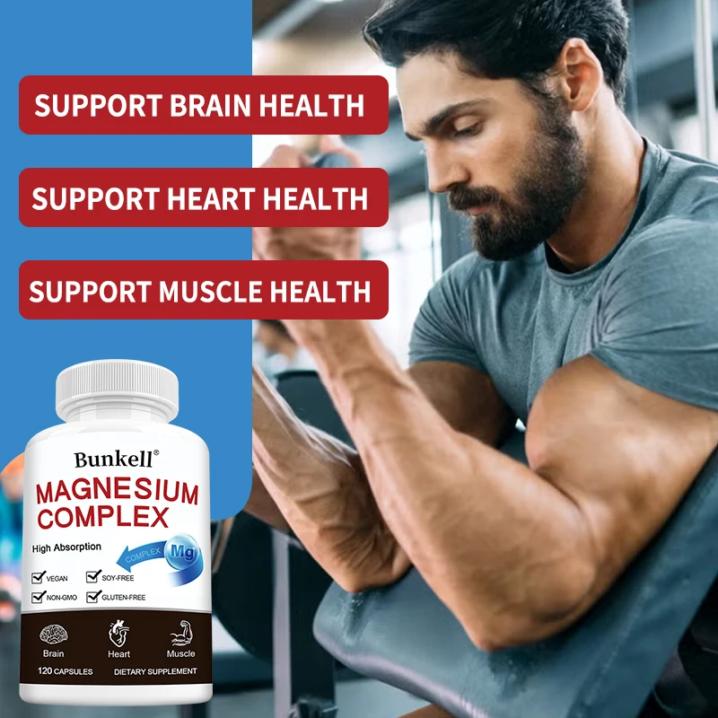 Triple Magnesium Complex - Improve Sleep Quality, Increase Energy, Boost Digestive System, and Improve Immunity, 120 Capsules