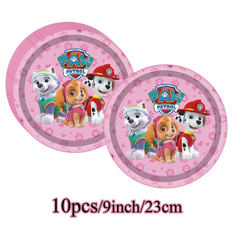 Skye Paw Patrol Birthday Party Decorations New Skye Pink Paper Cups Plates Napkins Kit Balloon Banner Baby Shower Event Supplies birthday party decorations