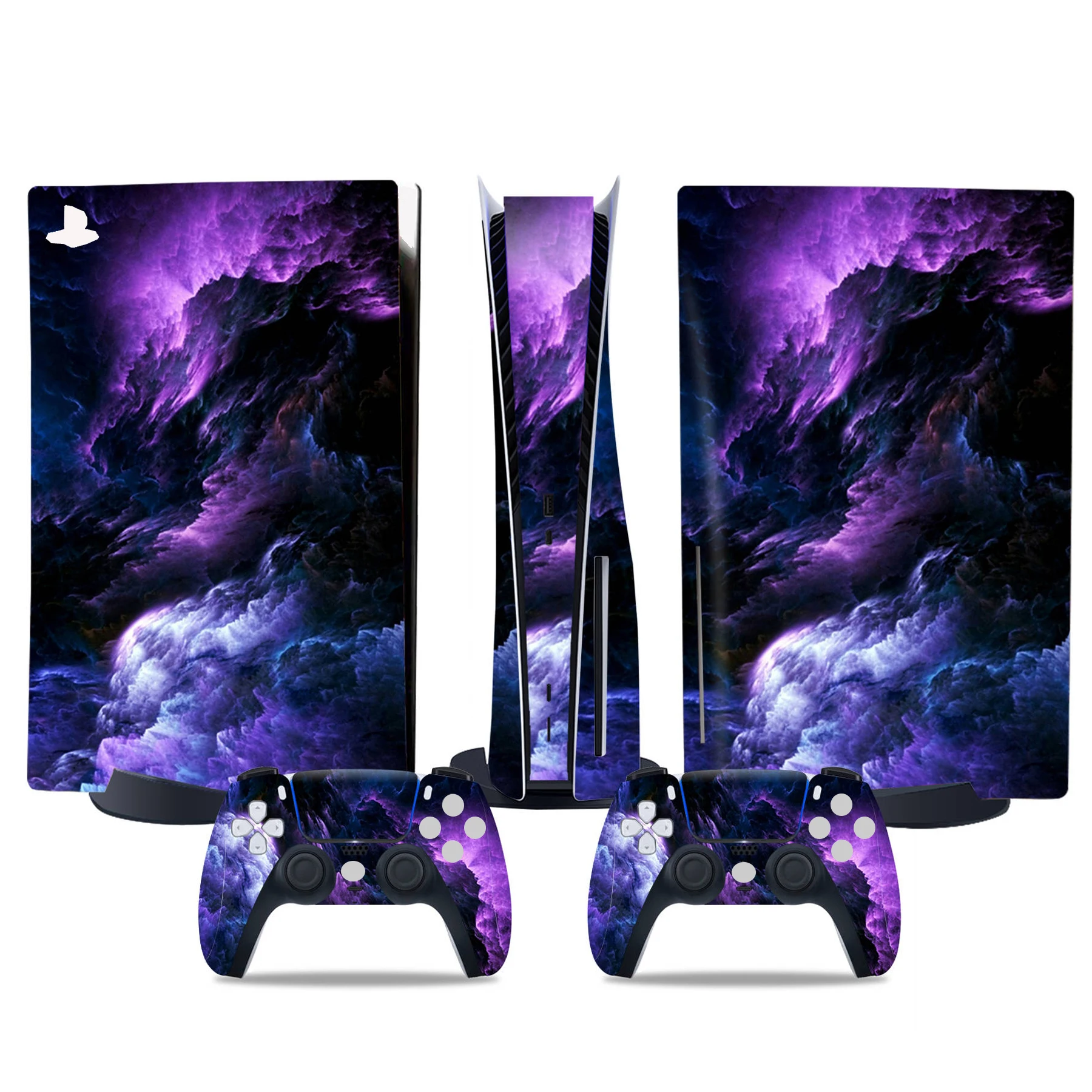 Sticker for PS5 Disk Console and 2 Controller Vinyl Decal Decorative Wrap Cover for Game Skin