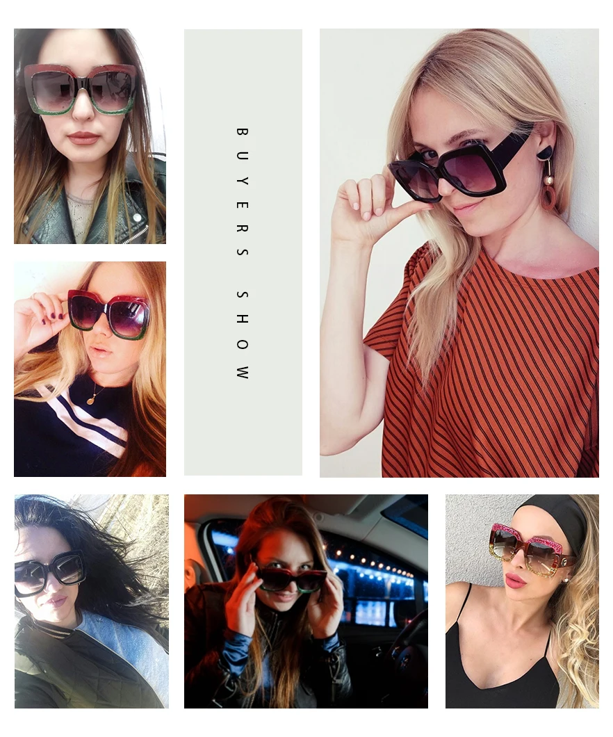 Yoovos Oversized Sunglasses For Women Square Vintage Designer Shades_voghion.com