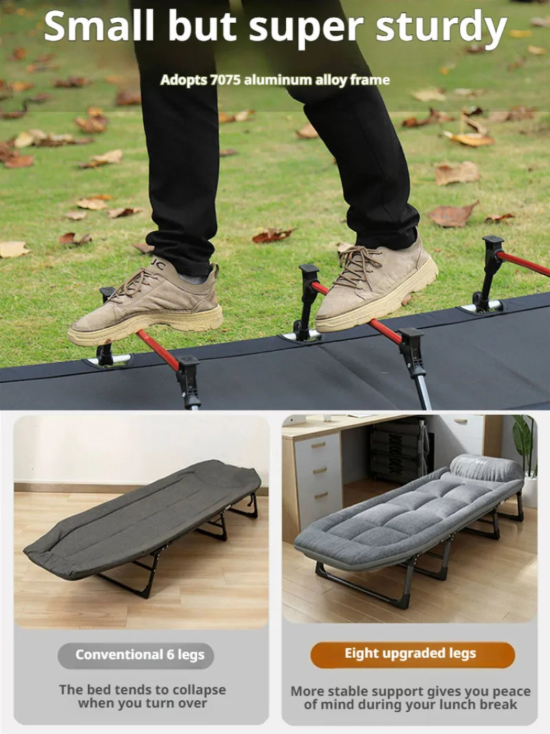 Multifunctional Folding Chair Office Sofa Bed Single Bed Camping Recliner Folding Chair with Bed