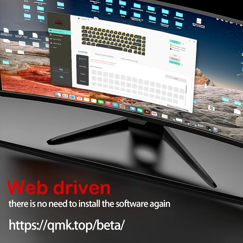 FREEWOLF F68 F68Pro 게임용 키보드 마그네틱 스위치 3모드 무선 Bluetooth 유선, 8K/1K 폴링 RGB 핫스왑 RT VALORANT FPS