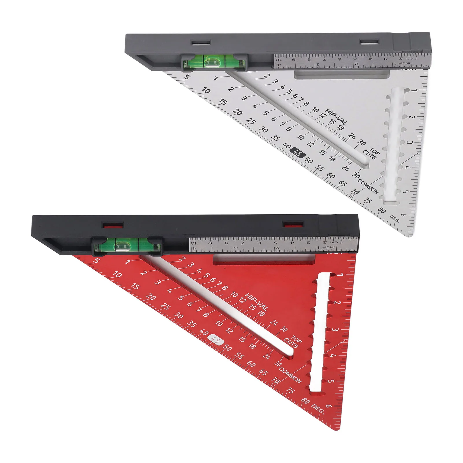 7 Inch Rafter  with Level High Accuracy Aluminum Alloy Detachable Triangle  Ruler for Woodworking Carpenter