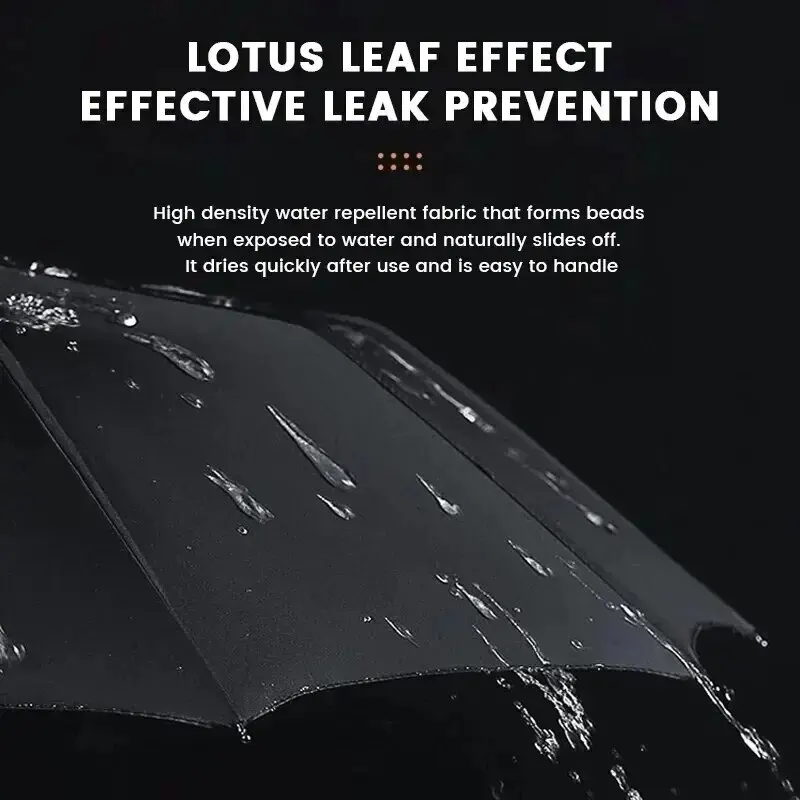 12 Bone Black Glue Fully Automatic Umbrella With Thick And Durable Keel Three Fold Umbrella UV Resistant Folding