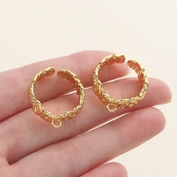 Bague fendue ouverte irrégulière plaquée or 14/18K, 2 pièces/paquet, pour bricolage fait à la main, réglage de bague, fournitures de fabrication de bijoux, accessoires 5