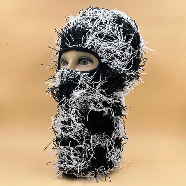 Balaclava Distressed Unisex Full Face Ski Mask Knit Winter Windproof Neck  Warmer