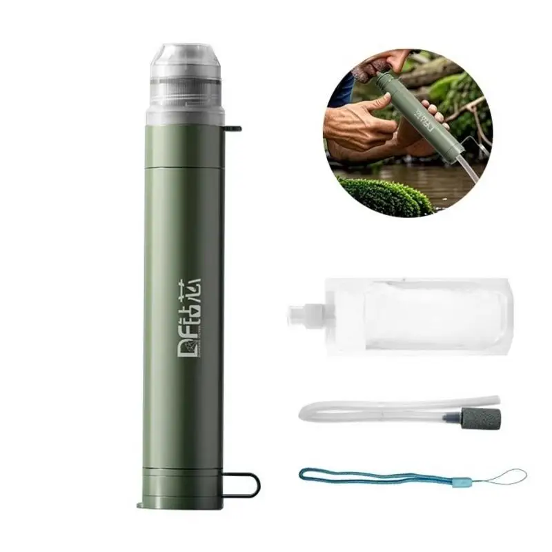 เครื่องกรองน้ำพกพาสำหรับกิจกรรมกลางแจ้ง อายุการใช้งานไส้กรอง 4000 ลิตร พร้อมหลอดดูดน้ำ กรองน้ำจากแม่น้ำ ลำธาร อุปกรณ์เอาตัวรอดในป่า 1