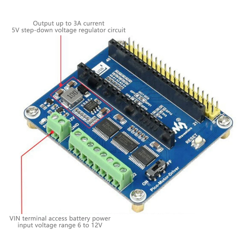 Waveshare-   ̺ Ȯ , 4  DC , I2c ̽ , PCA9685 PWM ̹ Ĩ