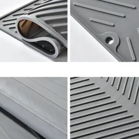 Tapis d'égouttage de cuisine, tapis isolant thermique pour table à manger, tapis de rangement en silicone incliné pour vaisselle, assiettes et tasses, tapis de drainage d'eau pour salle de bain 5