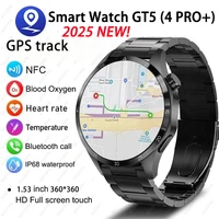 For HUAWEI Smart Watch Men GPS NFC HD AMOLED Screen Heart Rate Bluetooth Call Waterproof Sports Smartwatch 2025 New GT5(4 PRO+) 1