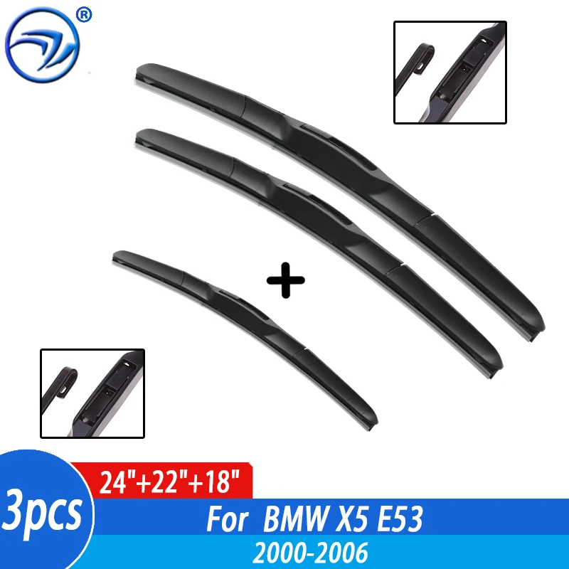 Wiper Front & Rear Wiper Blades Set For BMW X5 E53 2000 2001 2002 2003