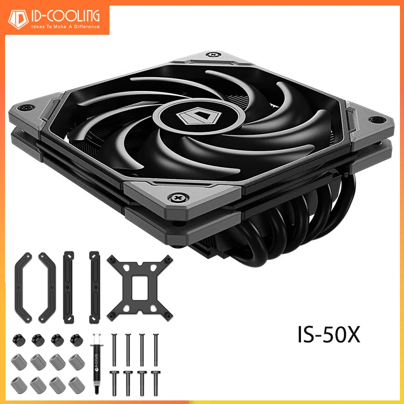 ID-COOLING IS-50X CPU Cooler 5 Heat Pipes 56mm Height ITX Computer Air Cooling R