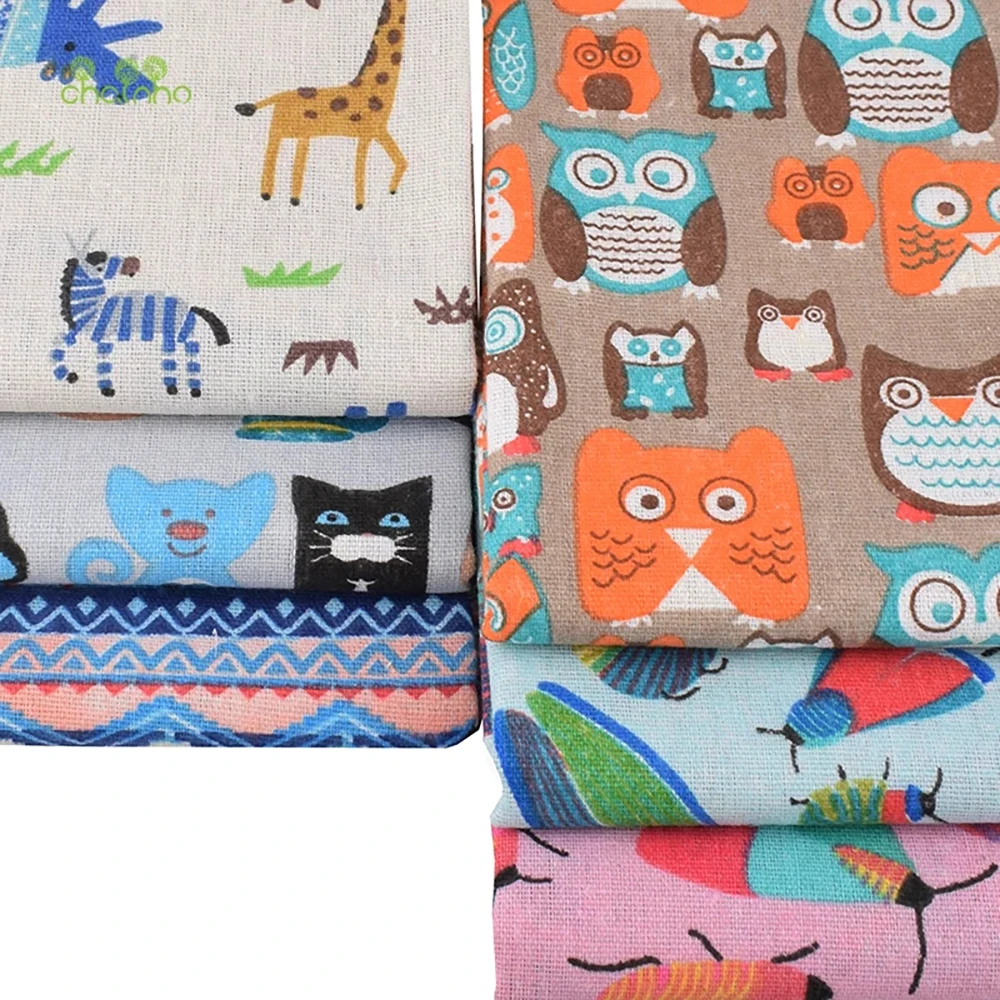 Chainho,Printed Cotton Linen Fabric,DIY Sewing & Quilting Material,For Sofa,Table Cloth,Curtain,Bag,Cushion,Furniture Cover CL17