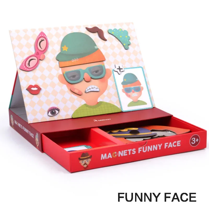 Mideer Wooden Magnetic traffic geometric Activities Dressing Puzzles Game Set Fun Reusable Stickers Kids Educational Toys 3
