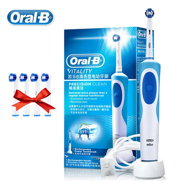 Oral B Electric Toothbrush Rotation Cleaning Oral 3D White Tooth Adult Vitality Tooth Brush Inductive Charging + Gift Brush Head
