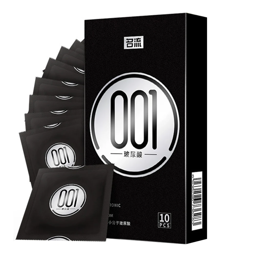 Ultra-thin Hyaluronic Acid Condom Smooth Type 52mm Male 0.01 Naked Condom Thin Light Fit Penis Sleeve 10PCS Safer Sex Products 1